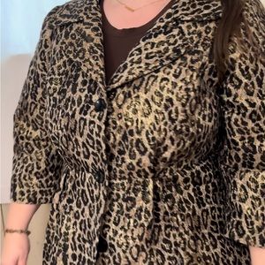 Leopard Print Metallic Blazer